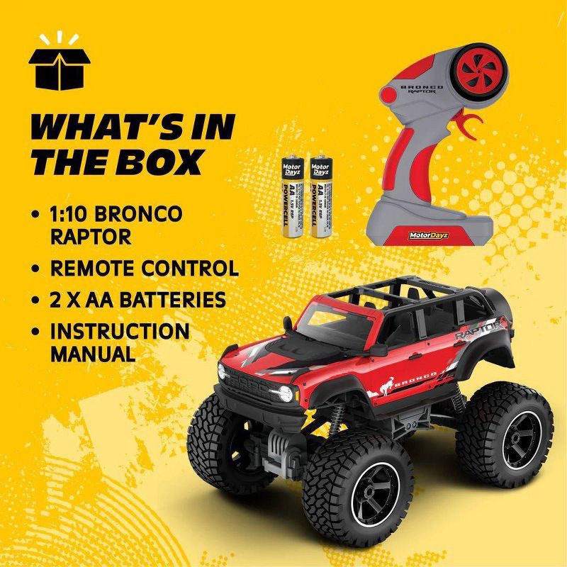 slide 3 of 9, Motor Dayz RC 4x4 Ford Bronco Raptor - 1:10 Scale, 1 ct