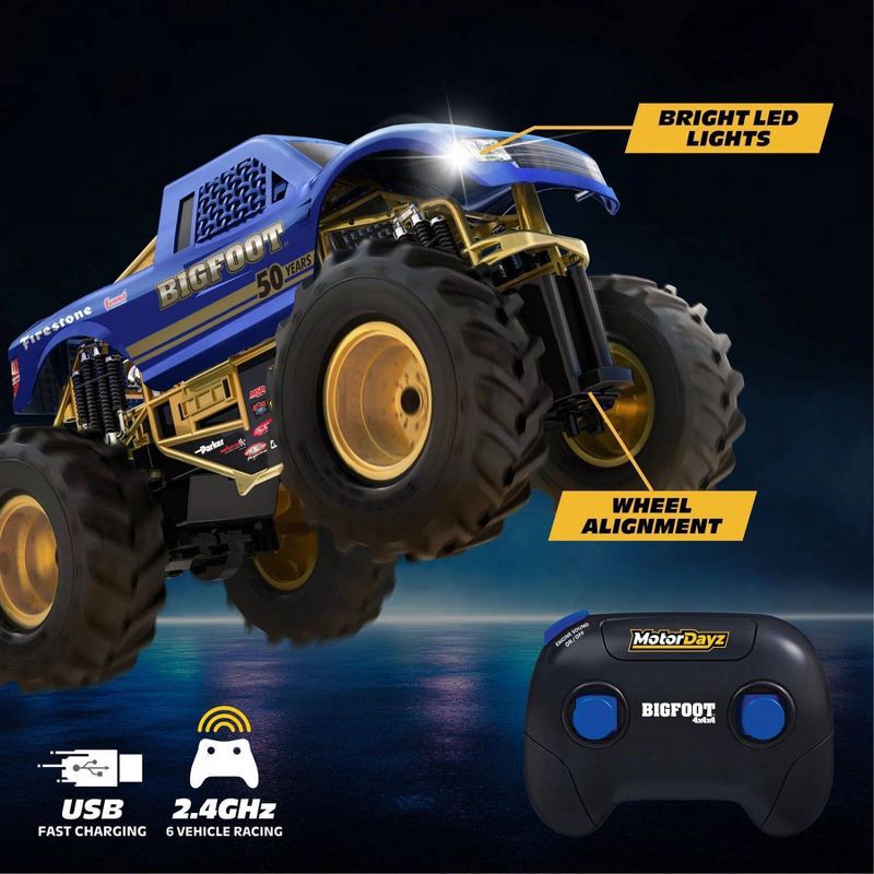 slide 7 of 8, Motor Dayz RC 50th Bigfoot Monster Truck - 1:15 Scale, 1 ct