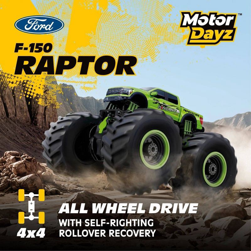 slide 2 of 8, Motor Dayz RC 4x4 Ford Raptor SVT Try-Me Pivot Steering Vapor - 1:10 Scale, 1 ct
