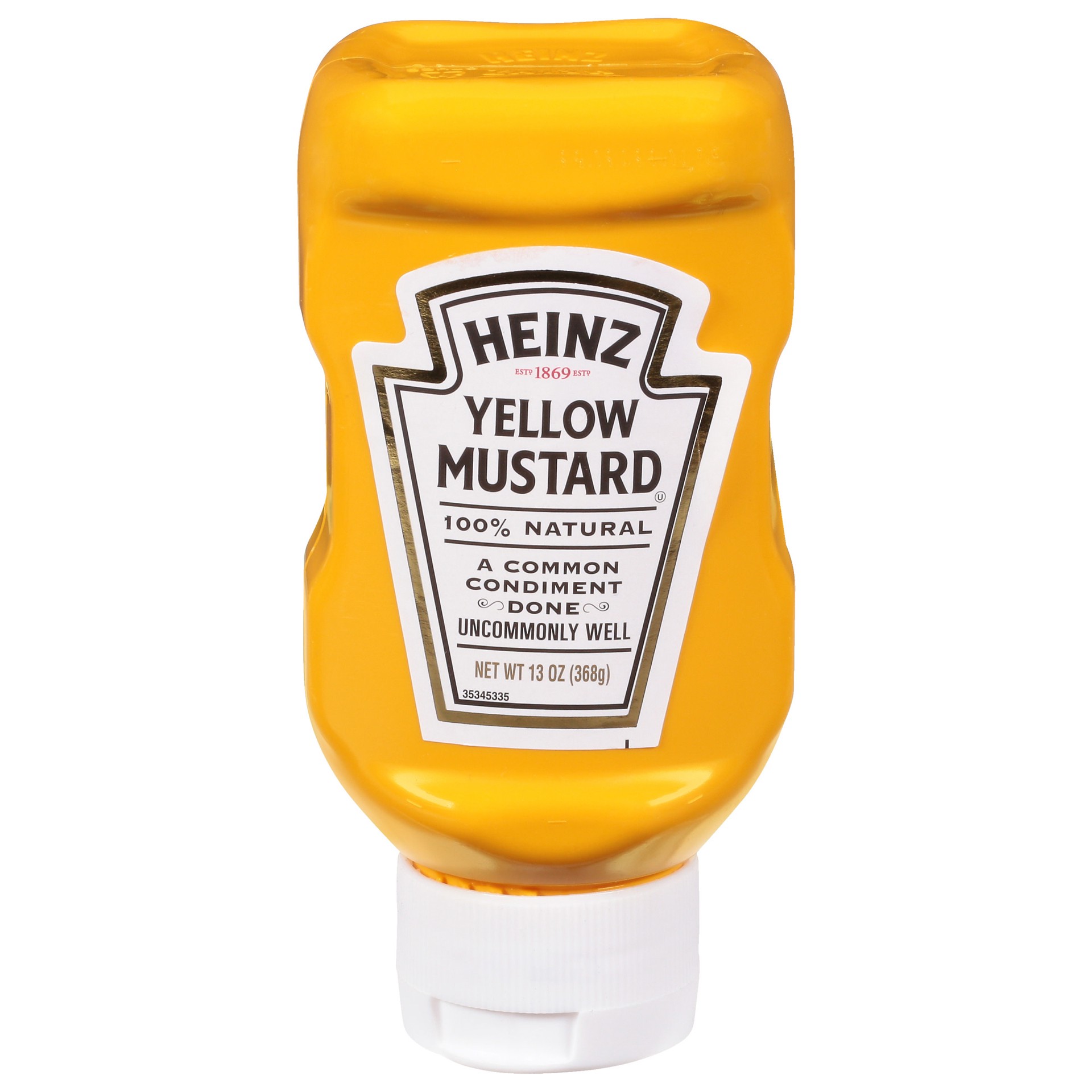 slide 4 of 4, Heinz 100% Natural Yellow Mustard, Forever Full, Inverted, No Seal to Peel, 16 ct Casepack, 13 oz Bottles, 16 ct