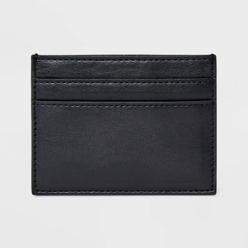 slide 1 of 4, Basic Card Case Wallet - A New Day™ Jet Black, 1 ct