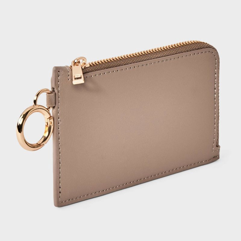 slide 2 of 5, L-Zip Card Case - A New Day™ Dark Brown, 1 ct