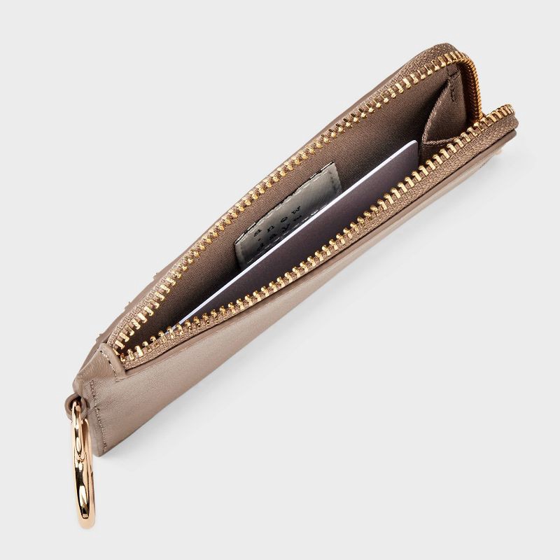 slide 3 of 5, L-Zip Card Case - A New Day™ Dark Brown, 1 ct