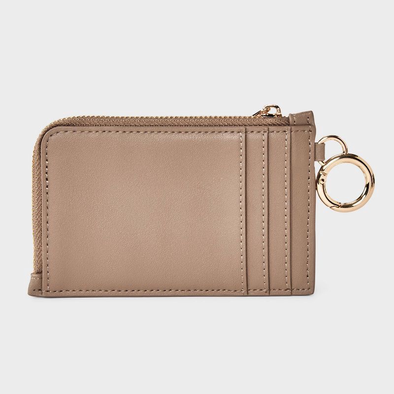 slide 5 of 5, L-Zip Card Case - A New Day™ Dark Brown, 1 ct