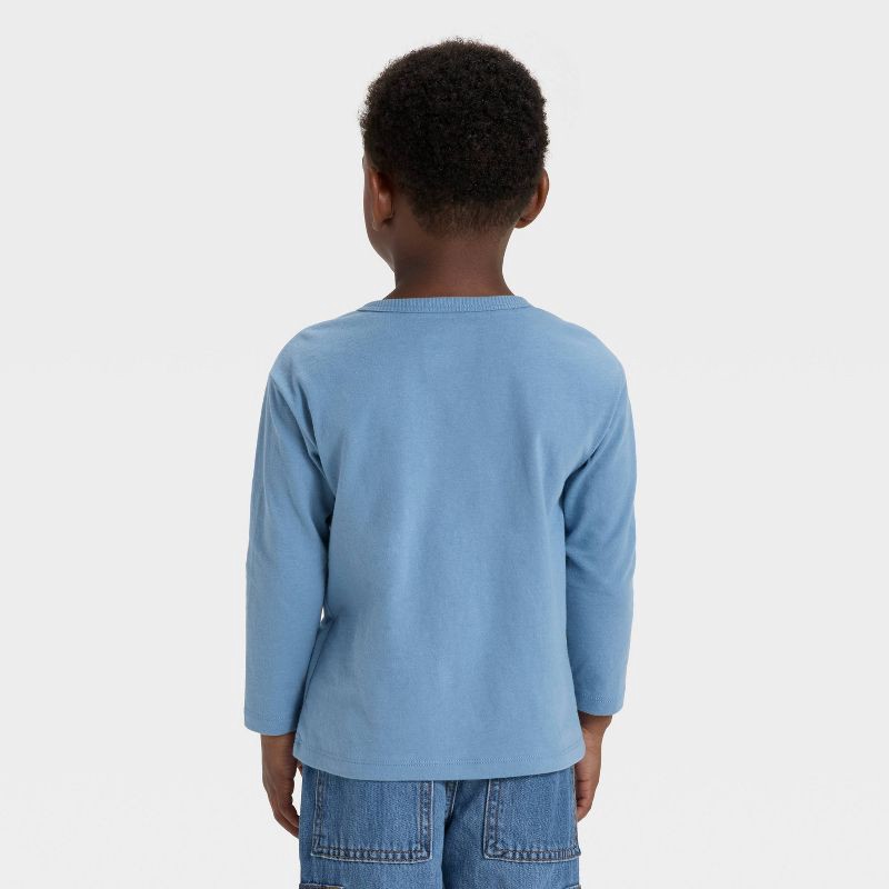 slide 2 of 3, Toddler Boys' Long Sleeve Relaxed T-Shirt - Cat & Jack™ Light Blue 3T, 1 ct