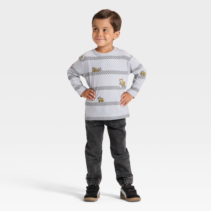 slide 3 of 3, Toddler Boys' Long Sleeve Relaxed T-Shirt - Cat & Jack™ Gray 12M, 1 ct