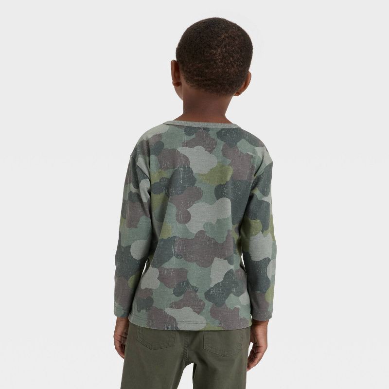 slide 2 of 3, Toddler Boys' Long Sleeve Relaxed T-Shirt - Cat & Jack™ Olive Green 4T, 1 ct