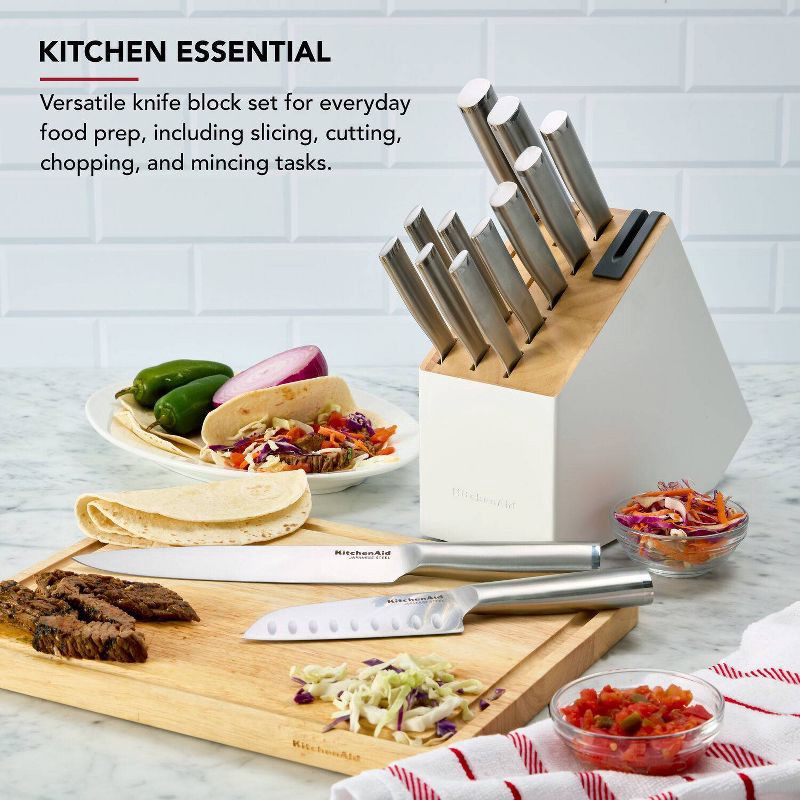 slide 2 of 9, KitchenAid Gourmet 14pc Stainless Steel Knife Block Set, 14 ct