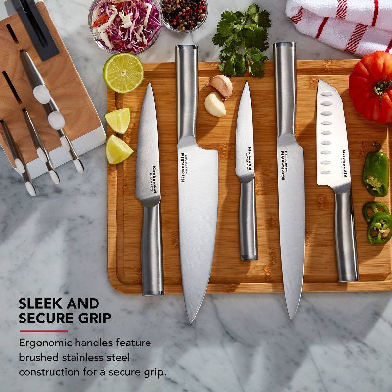 slide 5 of 9, KitchenAid Gourmet 14pc Stainless Steel Knife Block Set, 14 ct