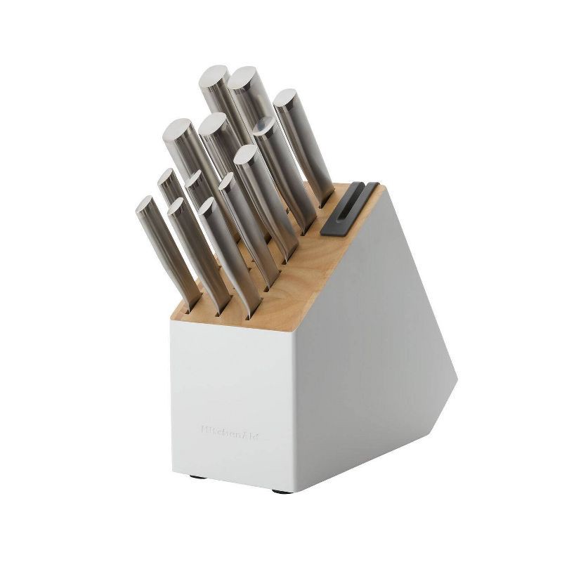 slide 1 of 9, KitchenAid Gourmet 14pc Stainless Steel Knife Block Set, 14 ct