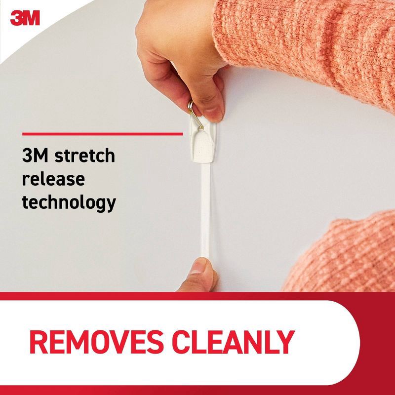 slide 3 of 8, Command Damage-Free Hanging Medium Hooks with 4 Adhesive Strips Cream Speckle, 1 ct