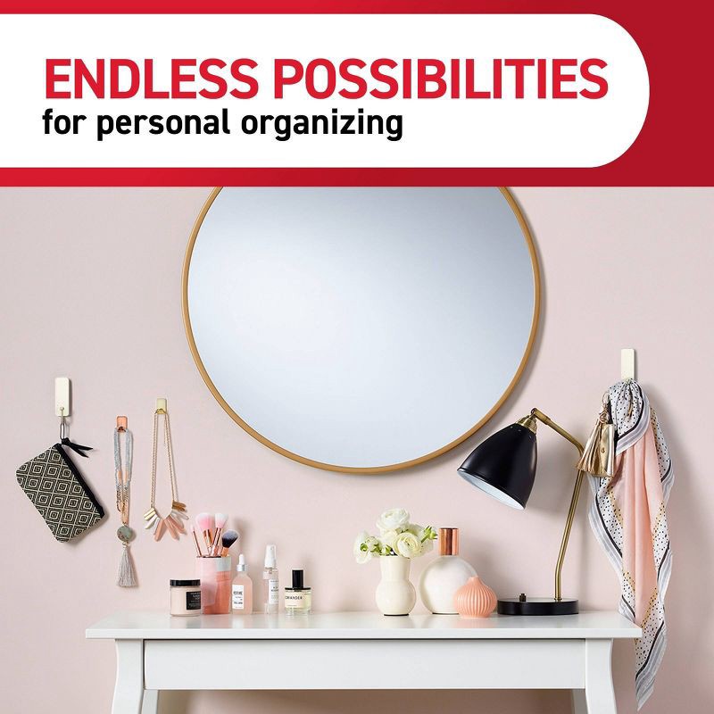 slide 5 of 8, Command Damage-Free Hanging Medium Hooks with 4 Adhesive Strips Cream Speckle, 1 ct