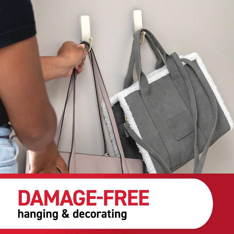 slide 7 of 8, Command Damage-Free Hanging Medium Hooks with 4 Adhesive Strips Cream Speckle, 1 ct