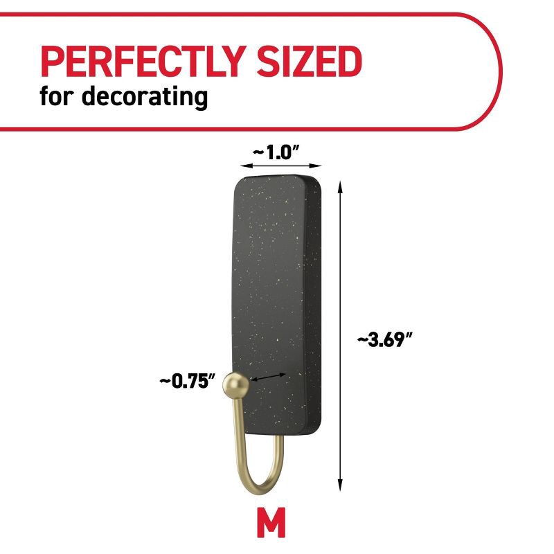 slide 2 of 8, Command Damage-Free Medium 2 Hooks and 4 Strips Slate Speckle, 1 ct
