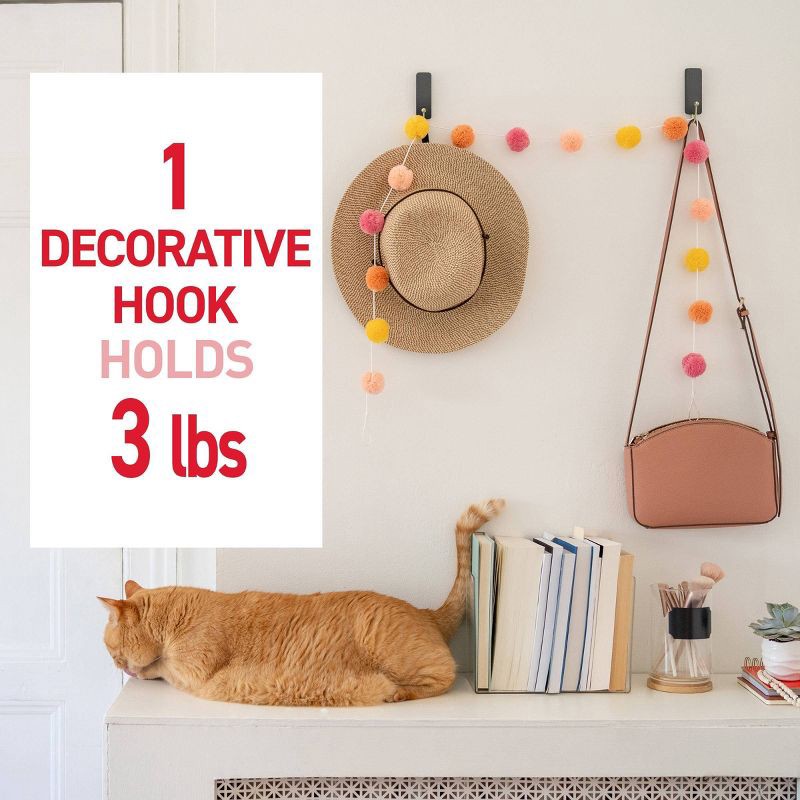 slide 4 of 8, Command Damage-Free Medium 2 Hooks and 4 Strips Slate Speckle, 1 ct