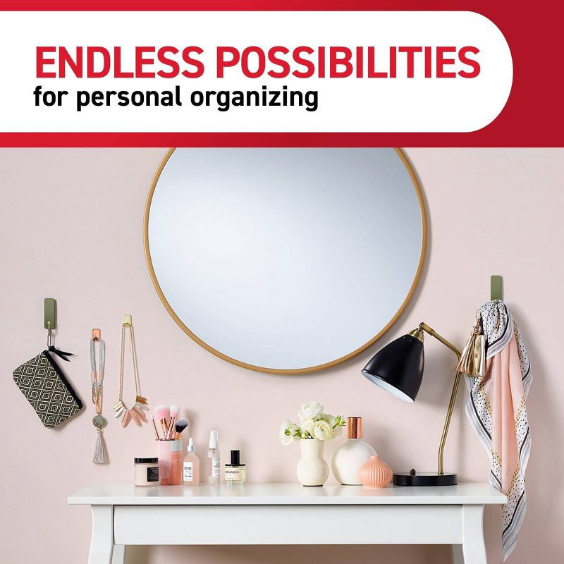 slide 3 of 7, Command Damage-Free Medium 2 Hooks and 4 Strips Olive, 1 ct