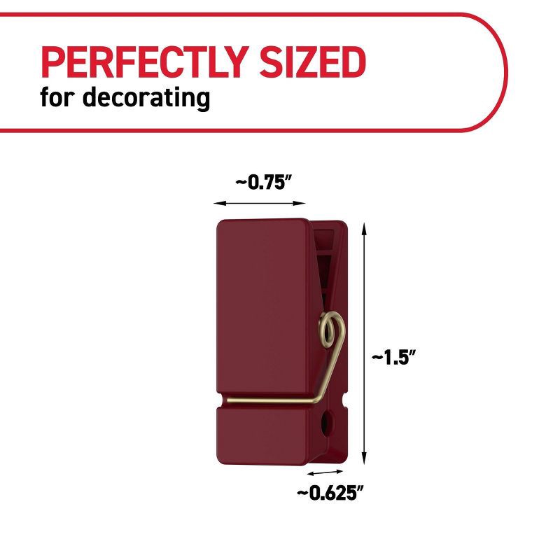 slide 2 of 8, Command Spring Clips 8 Hooks and 12 Strips Burgundy, 1 ct