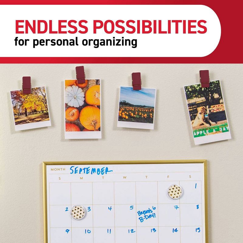 slide 3 of 8, Command Spring Clips 8 Hooks and 12 Strips Burgundy, 1 ct