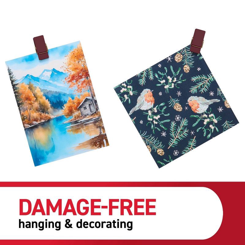 slide 4 of 8, Command Spring Clips 8 Hooks and 12 Strips Burgundy, 1 ct