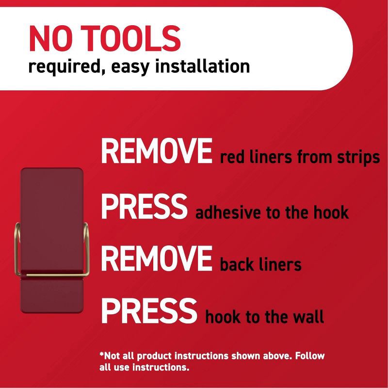 slide 7 of 8, Command Spring Clips 8 Hooks and 12 Strips Burgundy, 1 ct