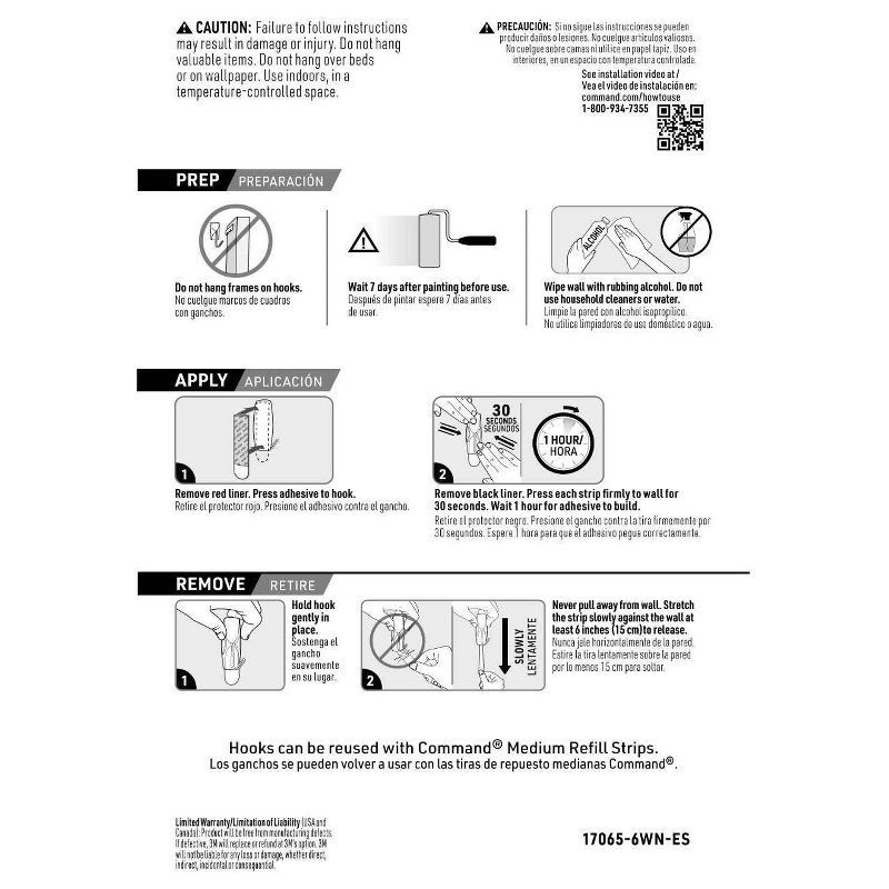 slide 8 of 8, Command Spring Clips 8 Hooks and 12 Strips Burgundy, 1 ct