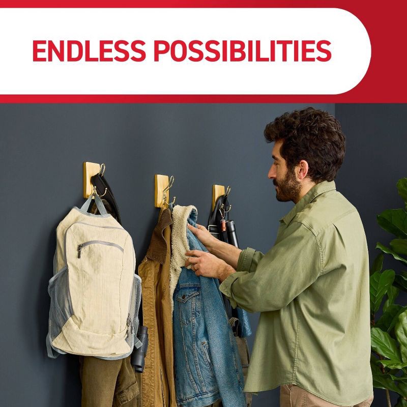 slide 8 of 9, Command Extra Large Satin Brass Triple Hook, 1 ct