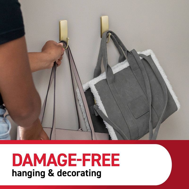 slide 6 of 10, Command Medium Satin Brass Damage-Free Hook, 1 ct