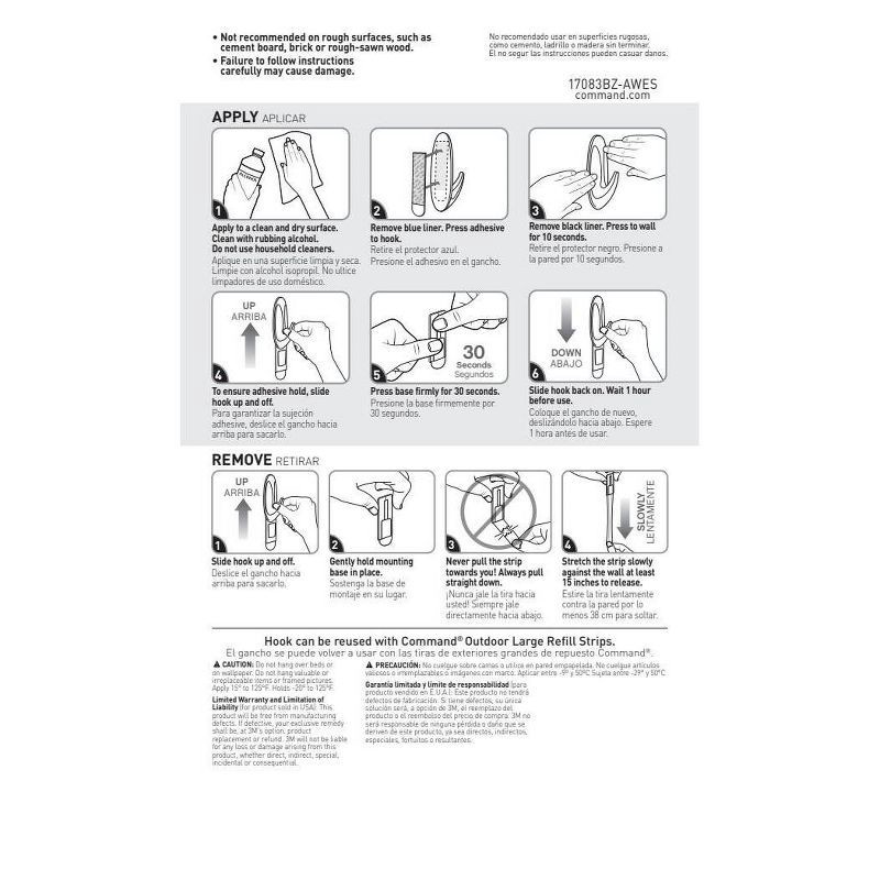 slide 4 of 9, Command Outdoor Large Nickel Hook, 1 ct