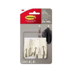 Command Damage-Free Hanging Medium Wire Hooks with 8 Adhesive Strips Cream Speckle