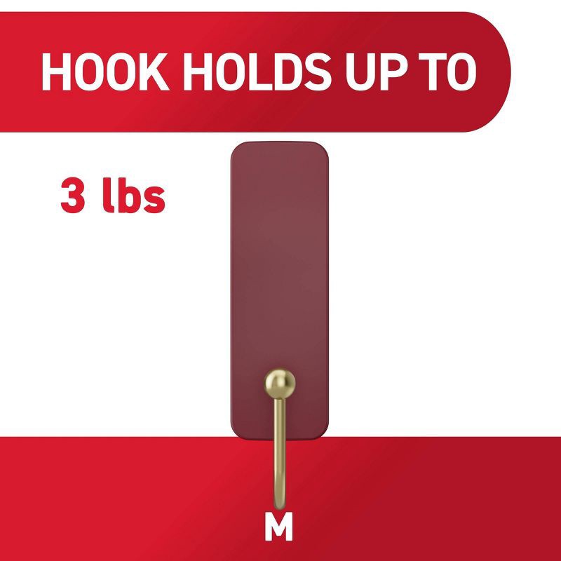 slide 7 of 9, Command Damage-Free Medium 2 Hooks and 4 Strips Burgundy, 1 ct