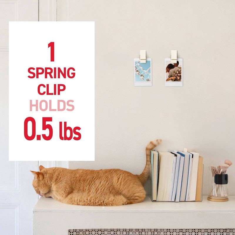 slide 3 of 7, Command Damage-Free Hanging Spring Clips 8 Hooks and 12 Adhesive Strips Cream Speckle, 1 ct