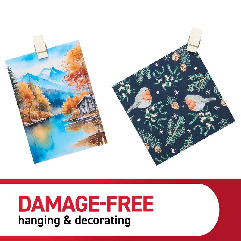 slide 5 of 7, Command Damage-Free Hanging Spring Clips 8 Hooks and 12 Adhesive Strips Cream Speckle, 1 ct