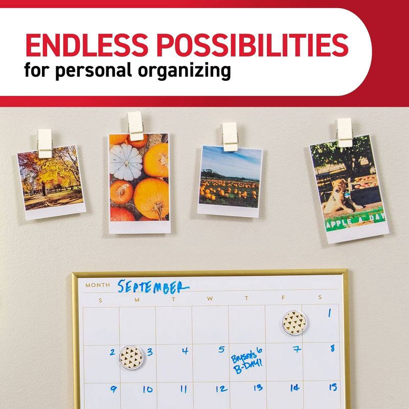 slide 7 of 7, Command Damage-Free Hanging Spring Clips 8 Hooks and 12 Adhesive Strips Cream Speckle, 1 ct