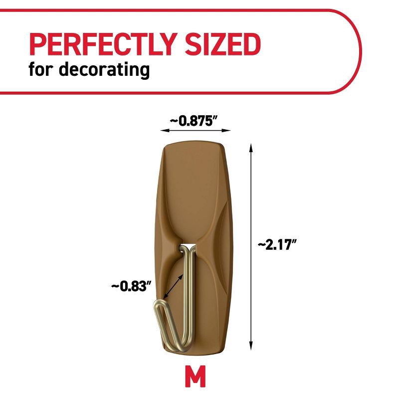 slide 2 of 10, Command Damage-Free Medium 6 Wire Hooks and 8 Strips Toffee, 1 ct
