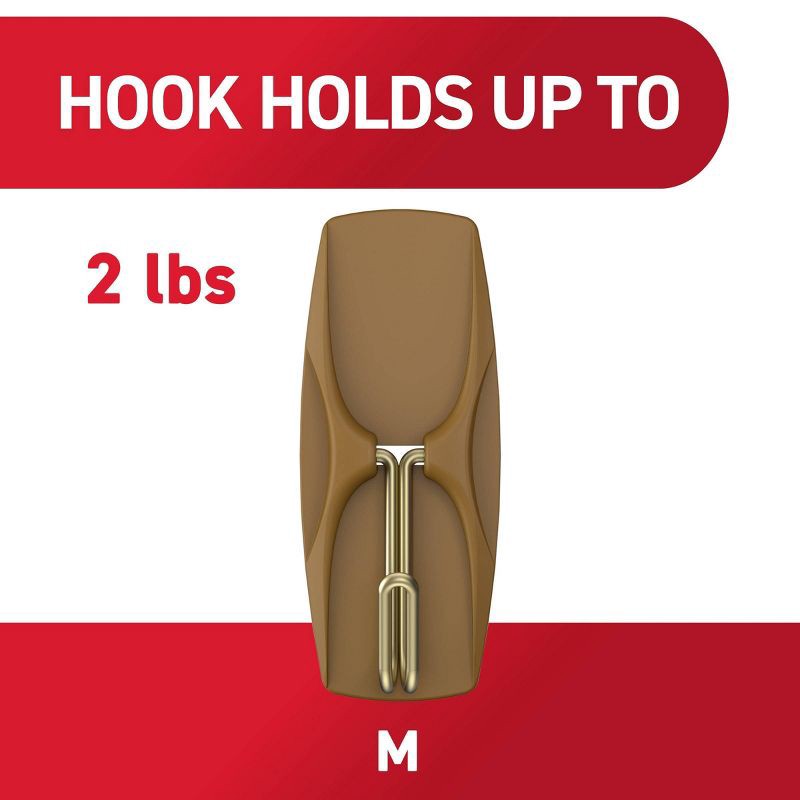 slide 3 of 10, Command Damage-Free Medium 6 Wire Hooks and 8 Strips Toffee, 1 ct