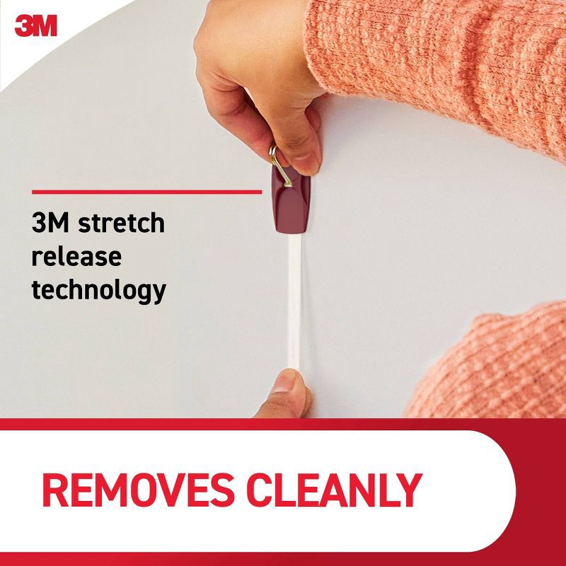 slide 8 of 8, Command Damage-Free Medium 6 Wire Hooks and 8 Strips Burgundy, 1 ct