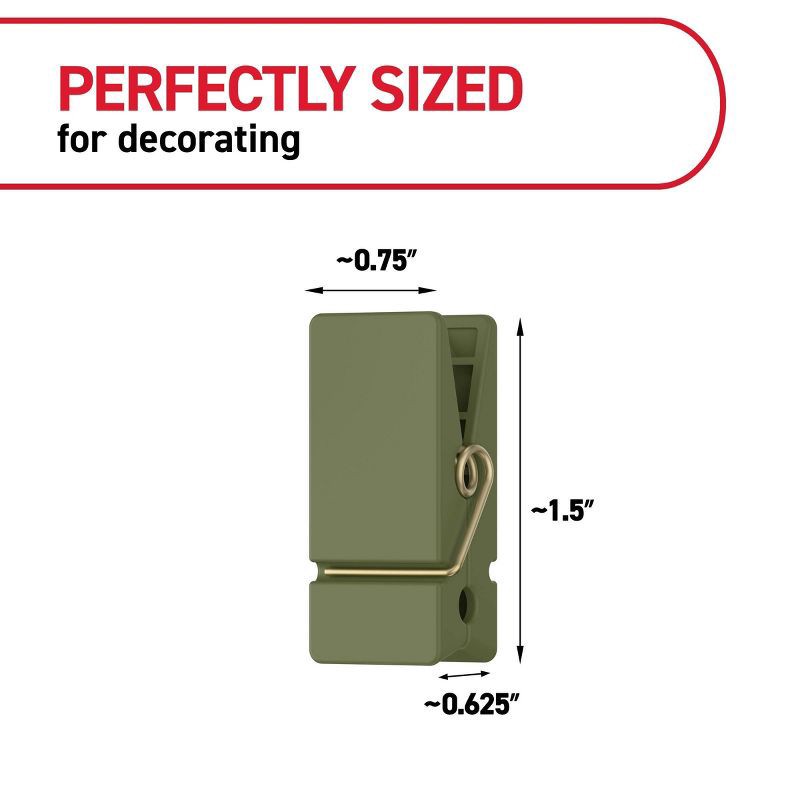 slide 2 of 8, Command Spring Clips 8 Hooks and 12 Strips Olive, 1 ct