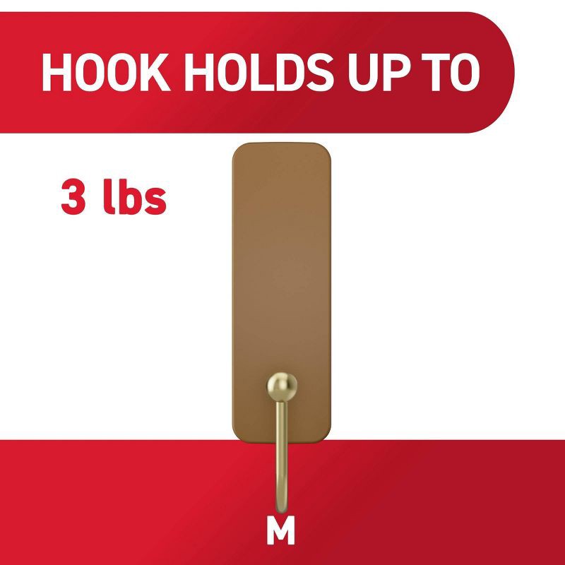 slide 3 of 7, Command Damage-Free Medium 2 Hooks and 4 Strips Toffee, 1 ct