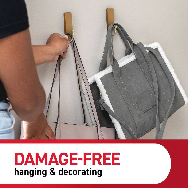 slide 6 of 7, Command Damage-Free Medium 2 Hooks and 4 Strips Toffee, 1 ct