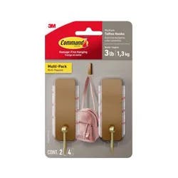 Command Damage-Free Medium 2 Hooks and 4 Strips Toffee