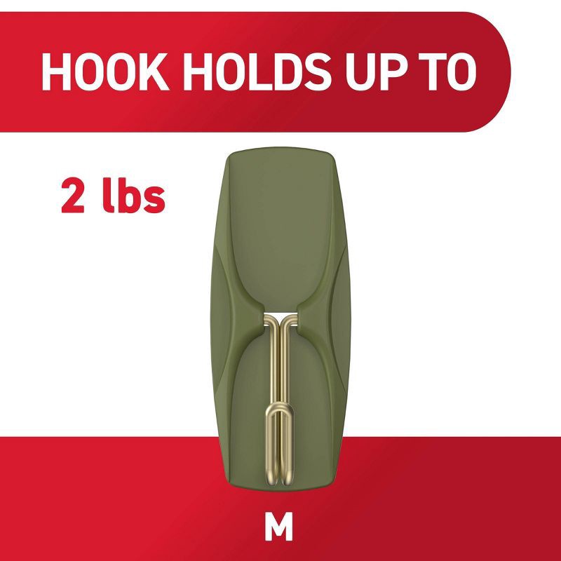 slide 3 of 10, Command Damage-Free Medium 6 Wire Hooks and 8 Strips Olive, 1 ct
