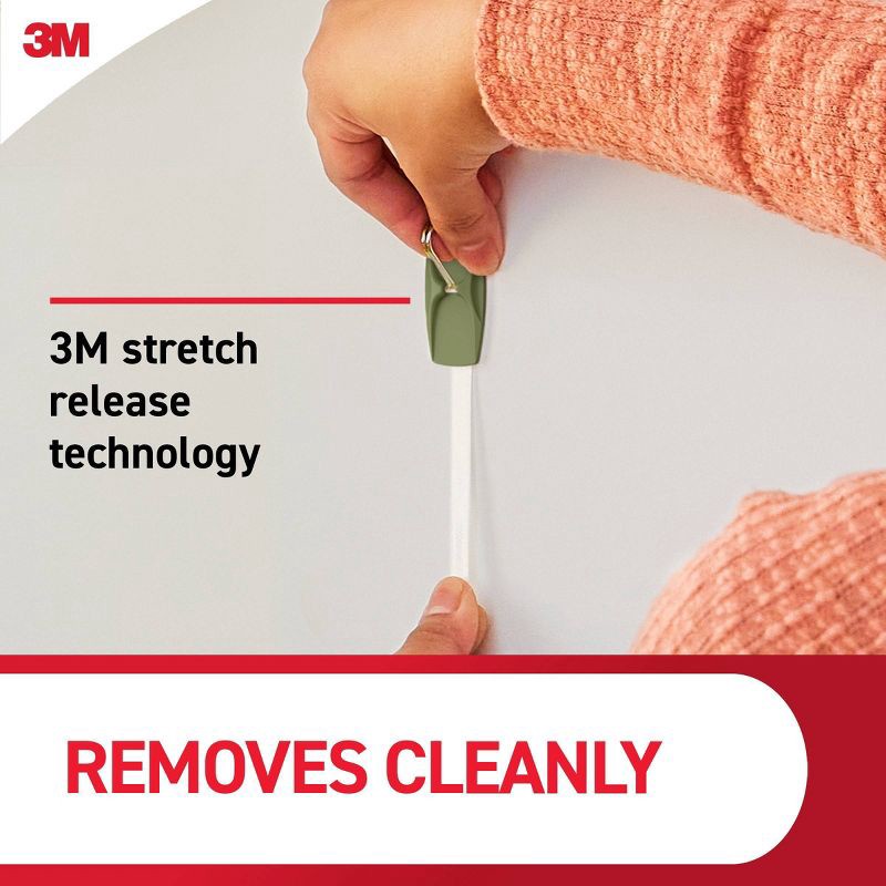 slide 7 of 10, Command Damage-Free Medium 6 Wire Hooks and 8 Strips Olive, 1 ct