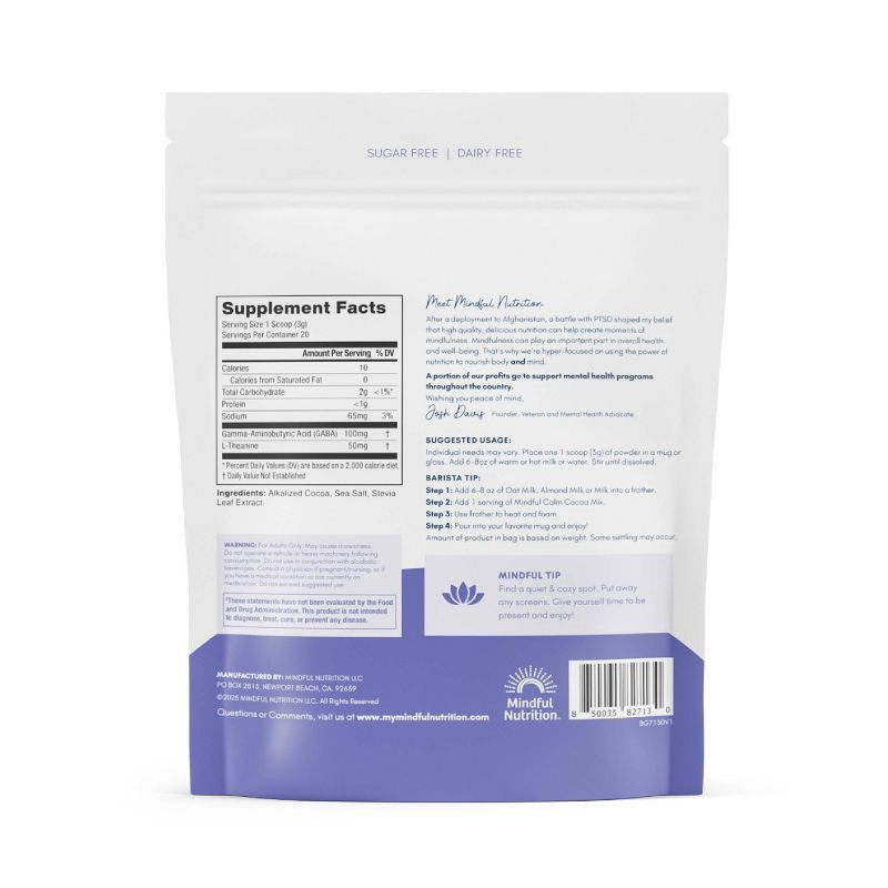 slide 2 of 8, Mindful Nutrition Mindful Calm Cocoa Mix - 2.1oz, 2.1 oz