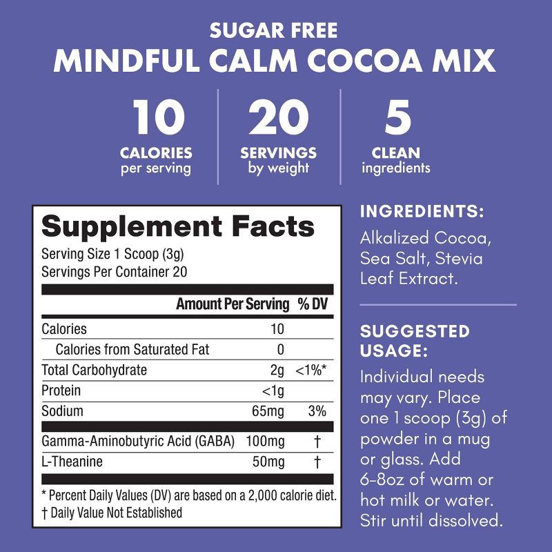 slide 8 of 8, Mindful Nutrition Mindful Calm Cocoa Mix - 2.1oz, 2.1 oz