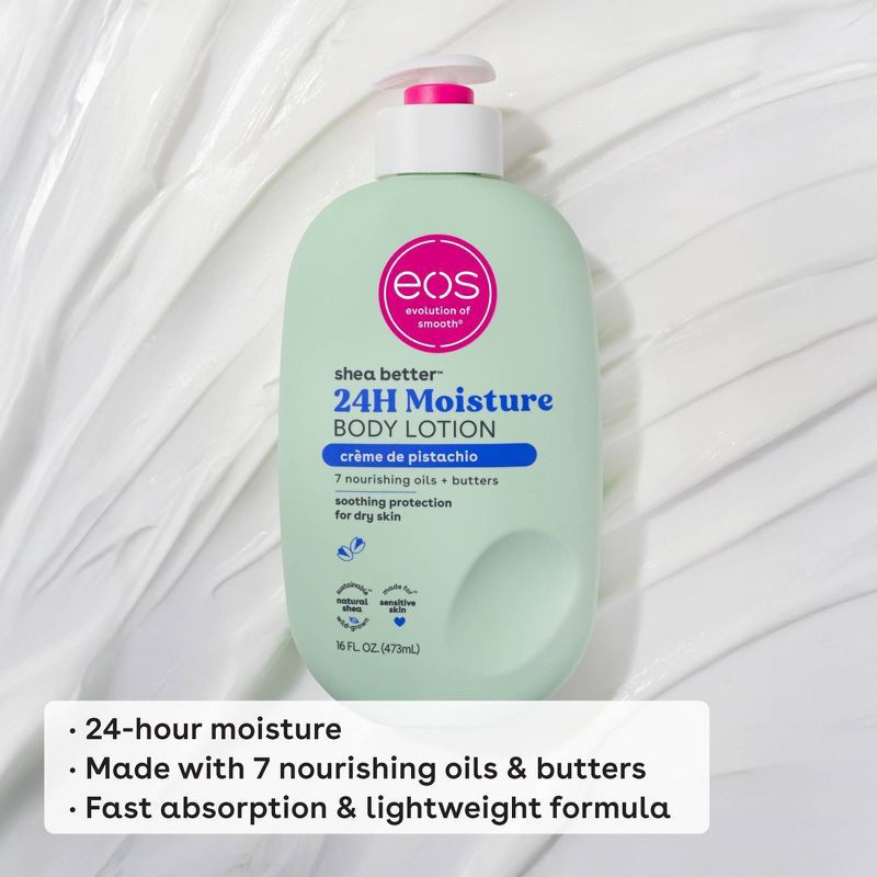 slide 4 of 6, eos Shea Better 24H Moisture Body Lotion - Crème de Pistachio - 16 fl oz, 16 fl oz