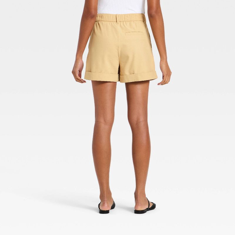 slide 2 of 3, Women's High-Rise Linen Tailored Shorts - A New Day™ Tan 6, 1 ct