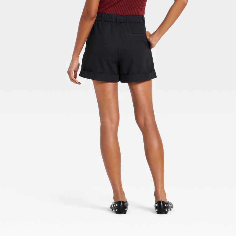 slide 2 of 3, Women's High-Rise Linen Tailored Shorts - A New Day™ Black 4, 1 ct