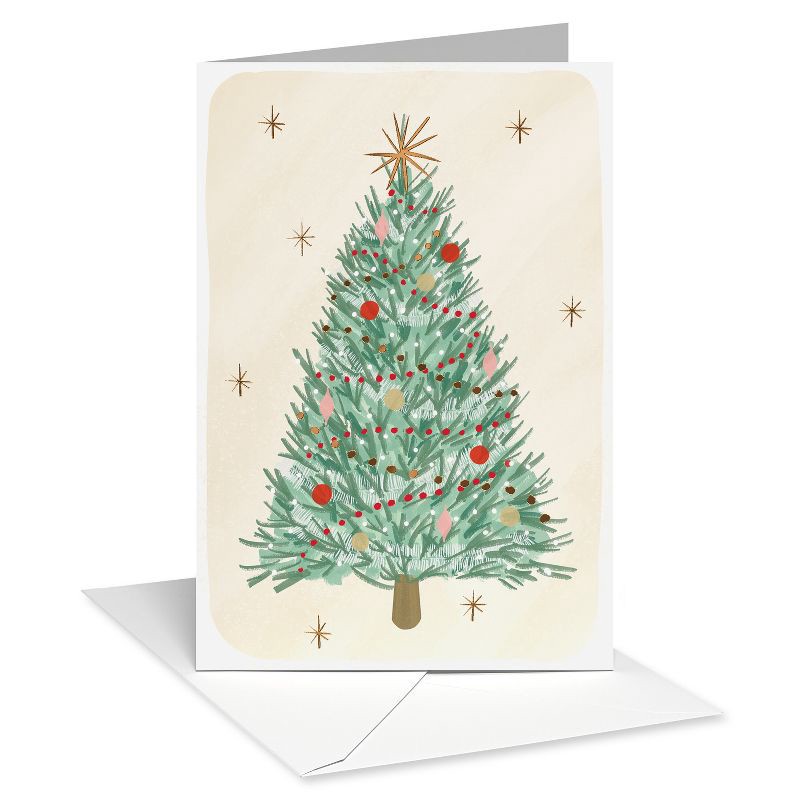 slide 2 of 6, American Greetings 10ct Christmas Cards Boxed with Envelopes Decorated Christmas Tree, 10 ct