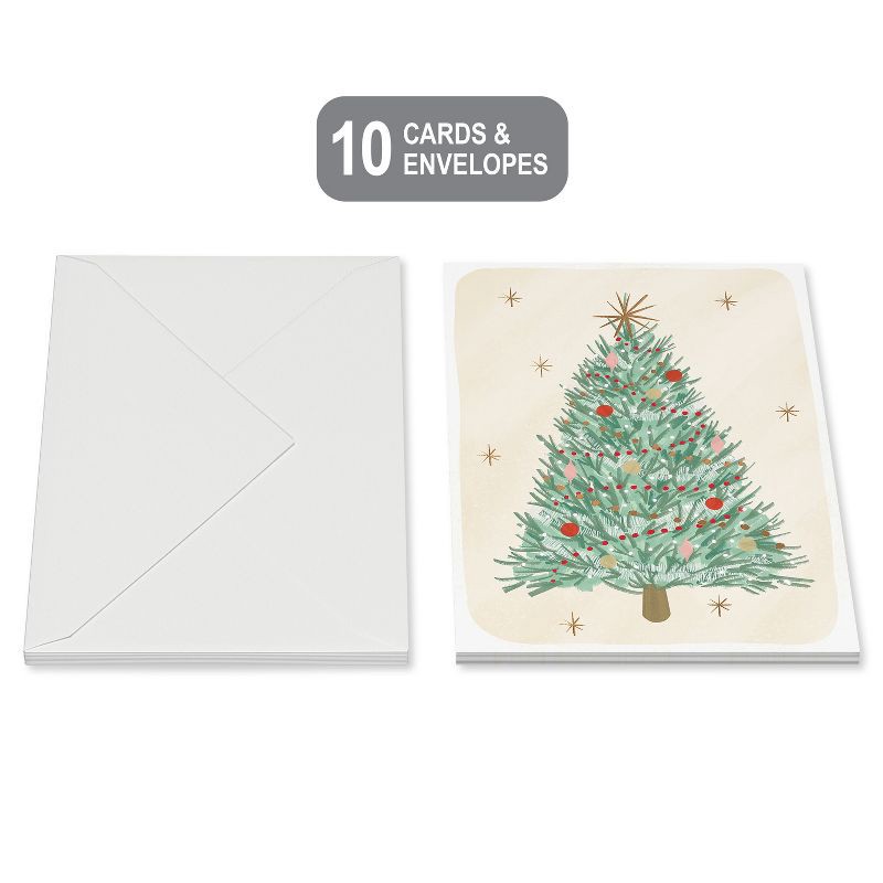 slide 5 of 6, American Greetings 10ct Christmas Cards Boxed with Envelopes Decorated Christmas Tree, 10 ct