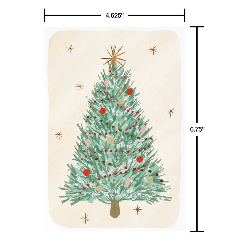 slide 6 of 6, American Greetings 10ct Christmas Cards Boxed with Envelopes Decorated Christmas Tree, 10 ct